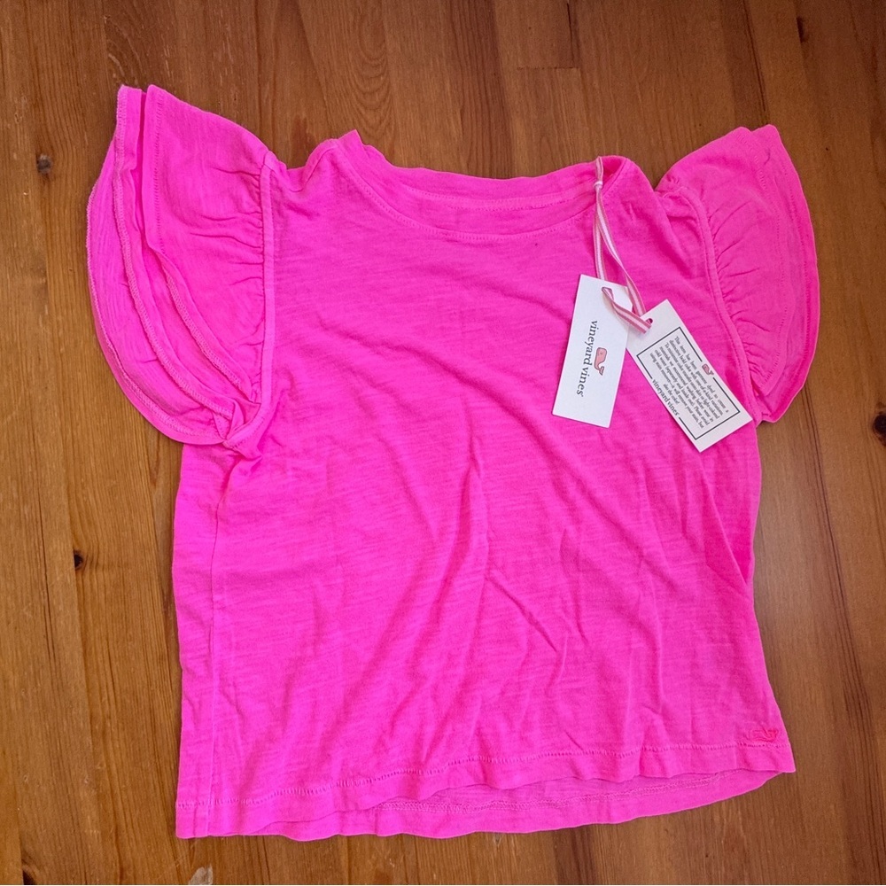 Vineyard Vines surf tee hot pink top size 7/8 NWT